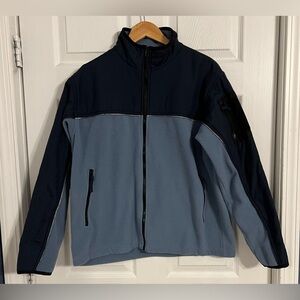Old Navy Mens Small Two Tone Blue Fleece/nylon  Zip Up Jacket With Pockets